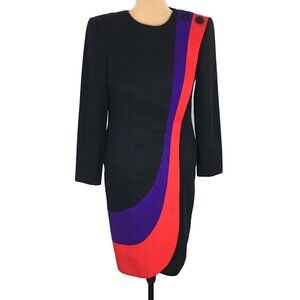 80s Black Sheath Statement Dress